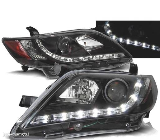 CONJUNTO DE FARÓIS PARA TOYOTA CAMRY 6 XV40 06-09 DAYLIGHT LED PRETOS - 1