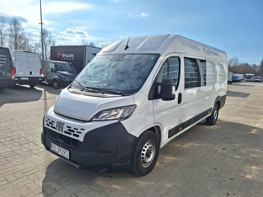 Fiat Ducato L4H2 brygadówka / doka / 7 osób / hak 3t / kamera / czujniki / GWARANCJA Ducato L4H2 brygadowe - doka - BRYGADÓWKA - krajowy - ASO - super stan