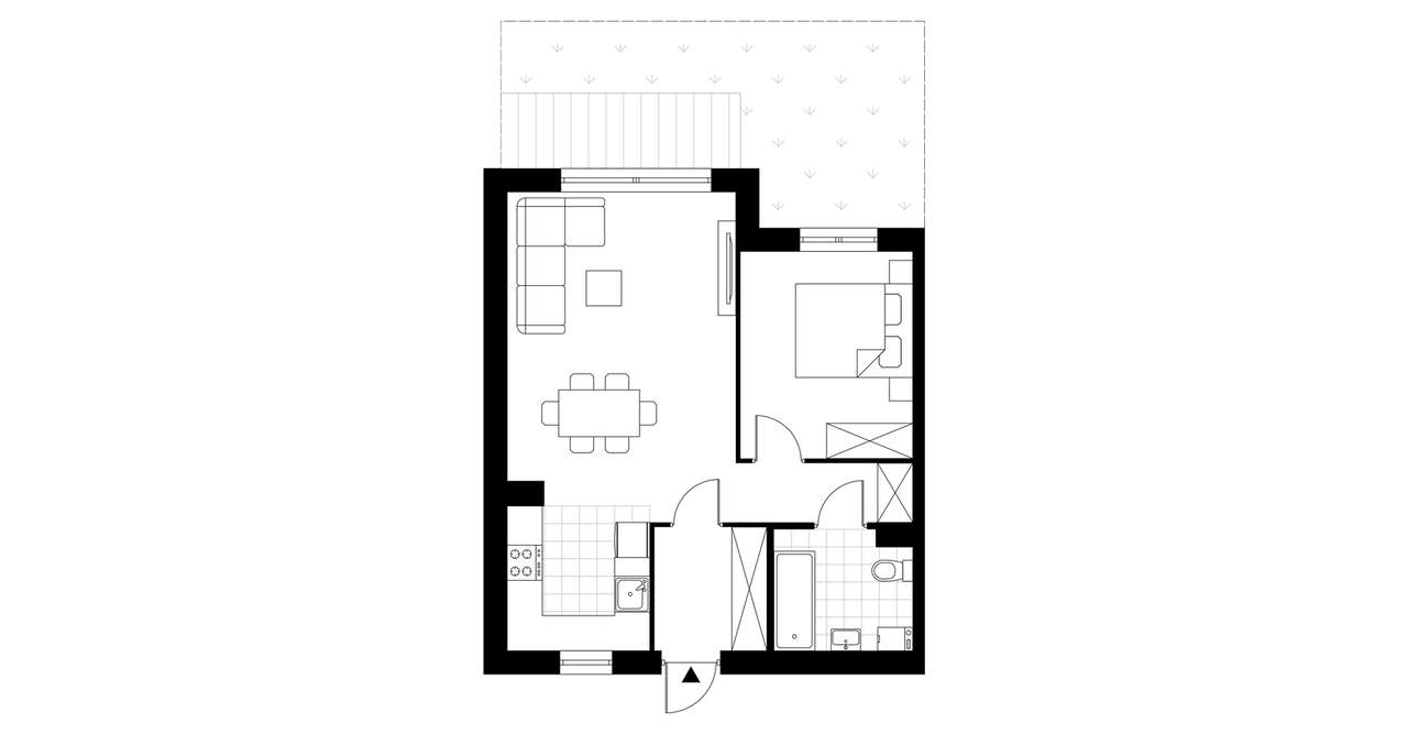 2-pokojowe mieszkanie 49m2 + ogródek Bezpośrednio - Pełny obrazek: 3/8