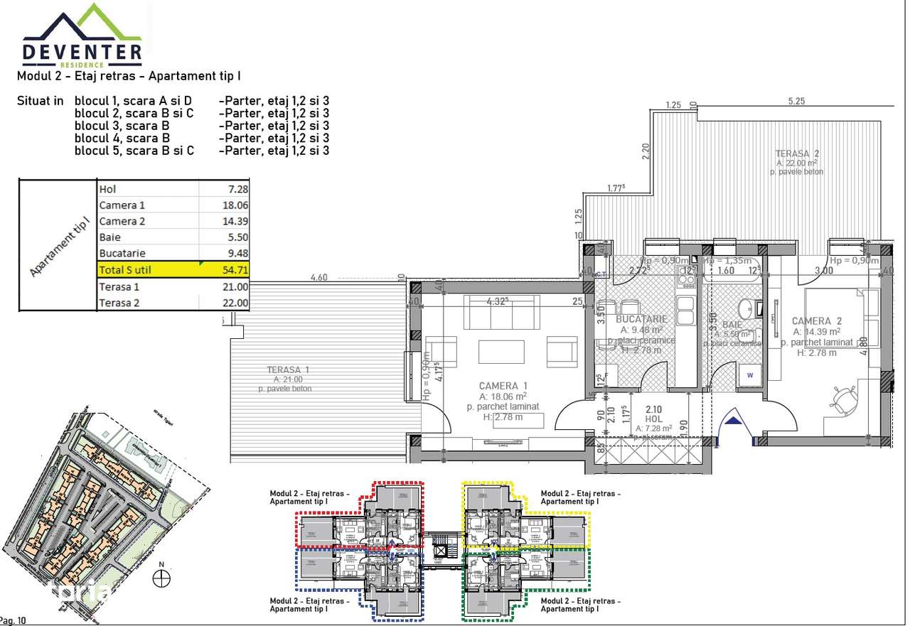 Penthouse 2 cam si 2 terase de 40 mp, incalz pardoseala, lift-9