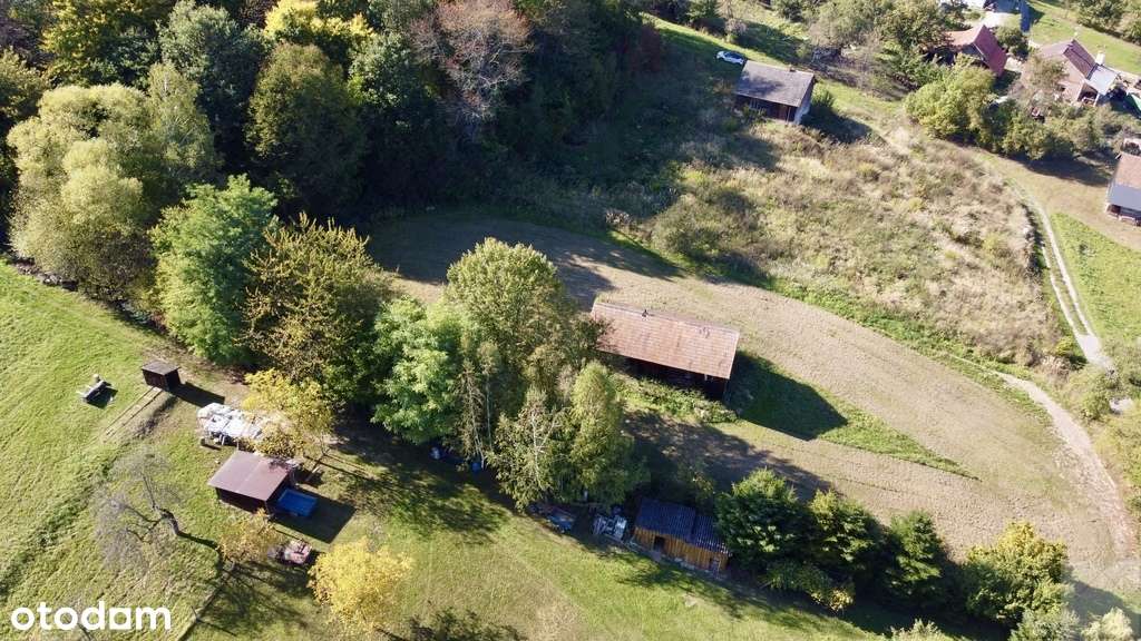 Działka budowlana 25 ar. z drewnianą chatą 8 km od Krasiczyna-4