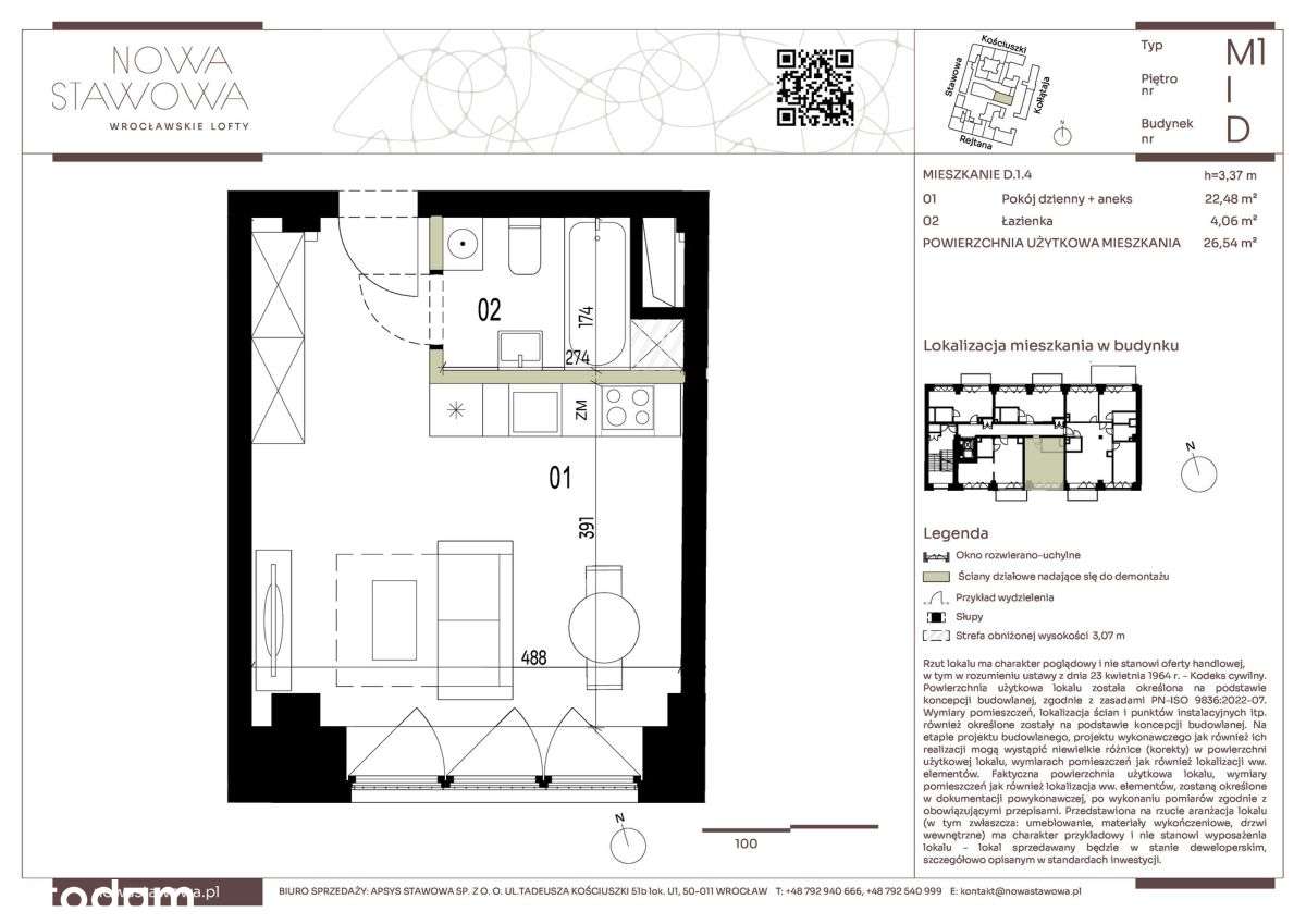 Loftowa kawalerka w centrum Wrocławia - Pełny obrazek: 5/5