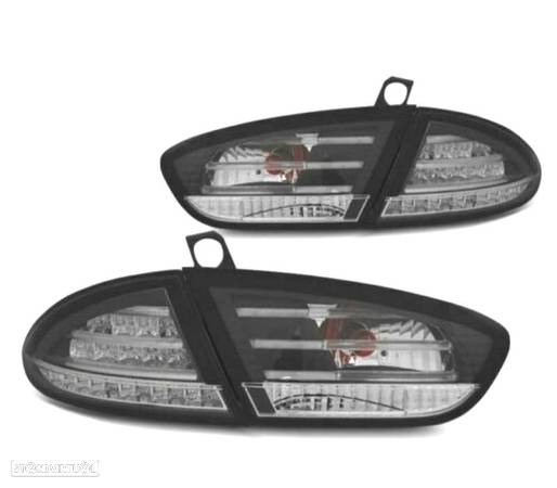 FAROLINS TRASEIROS CELIS LED PARA SEAT LEON 09-12 CROMADO ESCURECIDO - 1