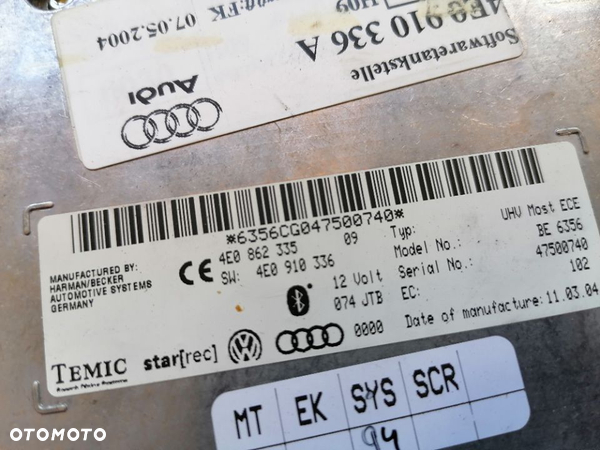 Moduł Sterownik Bluetooth Audi 4E0862335 4E0910336A - 2