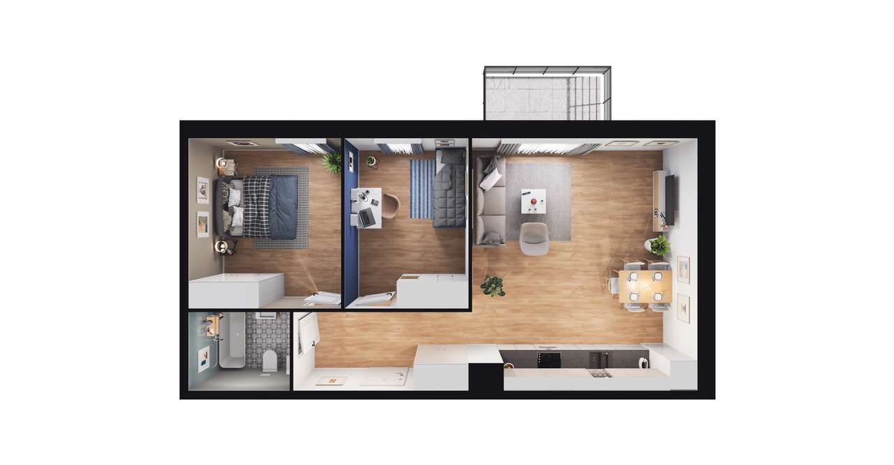 Nova Ceramiczna  | mieszkanie 3-pok. | A45 - Pełny obrazek: 3/9