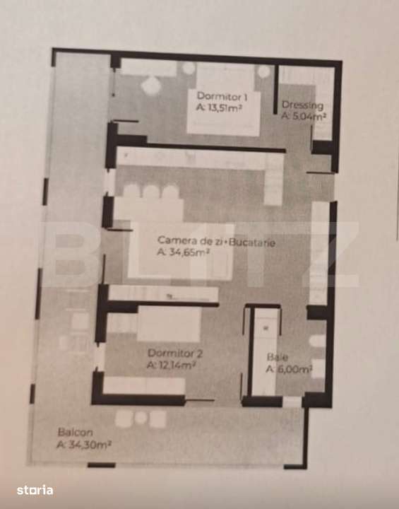 Apartament 3 camere, terasa 34 mp, Soporului Gheorgheni - Imagine principală: 2/2