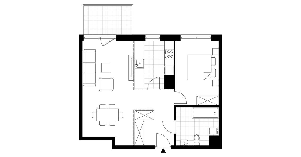 2-pokojowe mieszkanie 53m2 + balkon - Pełny obrazek: 2/8