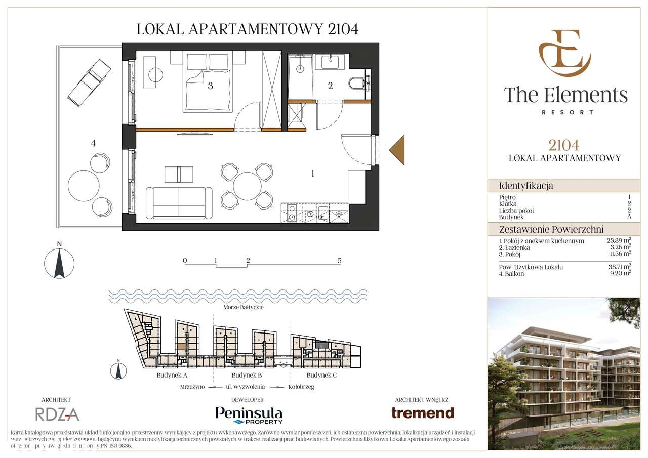 The Elements Resort | apartament 2-pok. | 2104 - Pełny obrazek: 2/7