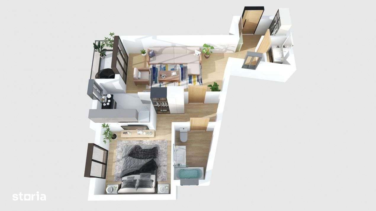 Centrul Capitalei, apartament cu 2 bai, etaj superior !-3