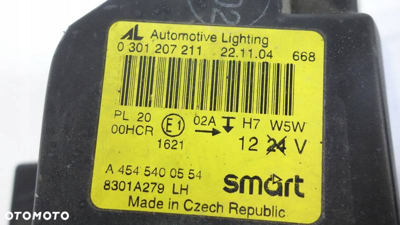 SMART FORFOUR I LAMPA LEWY PRZÓD 2004-2006 A4545400554 - 8