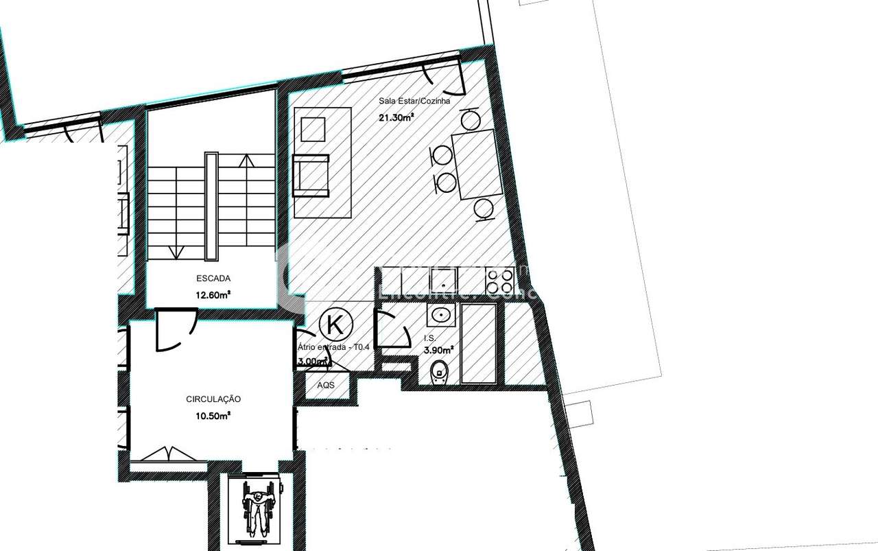 Apartamento T0 novo no centro de Braga-11