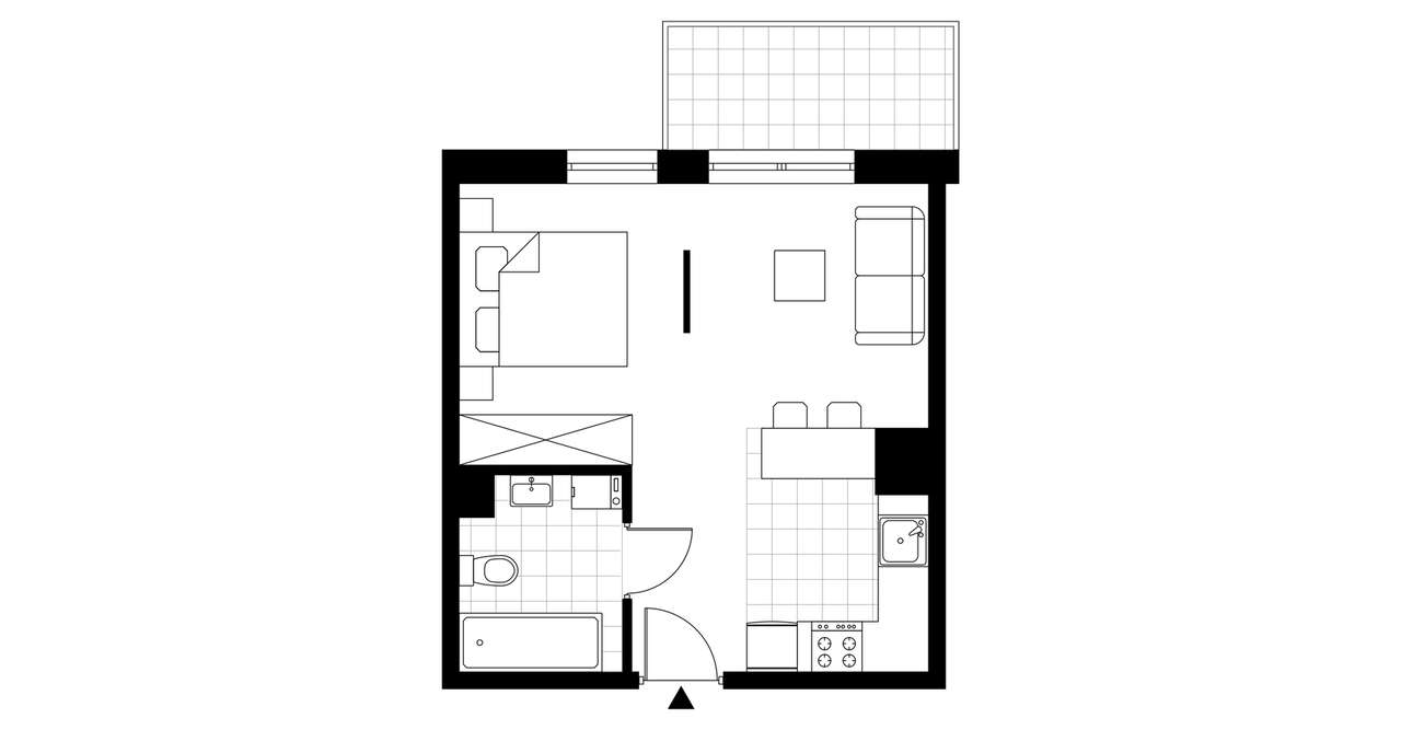 1-pokojowe mieszkanie 32m2 + balkon Bez Prowizji - Pełny obrazek: 3/8