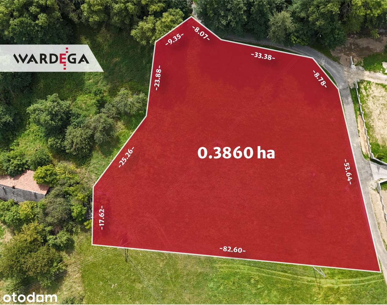Działka budowlana 38.60 a – Koźmice Wielkie - Pełny obrazek: 4/5