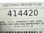 LUSTERKO WEWNĘTRZNE HYUNDAI SONATA V (NF) 2004 - 2014 2.0 CRDi 103 kW [140 KM] olej napędowy 2006 - 5