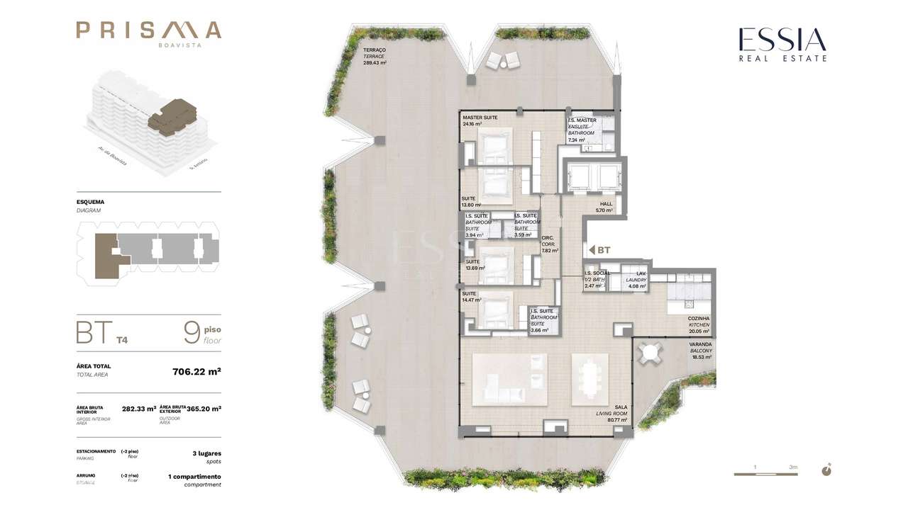Penthouse T4 | Empreendimento PRISMA | Avenida da Boavista-12