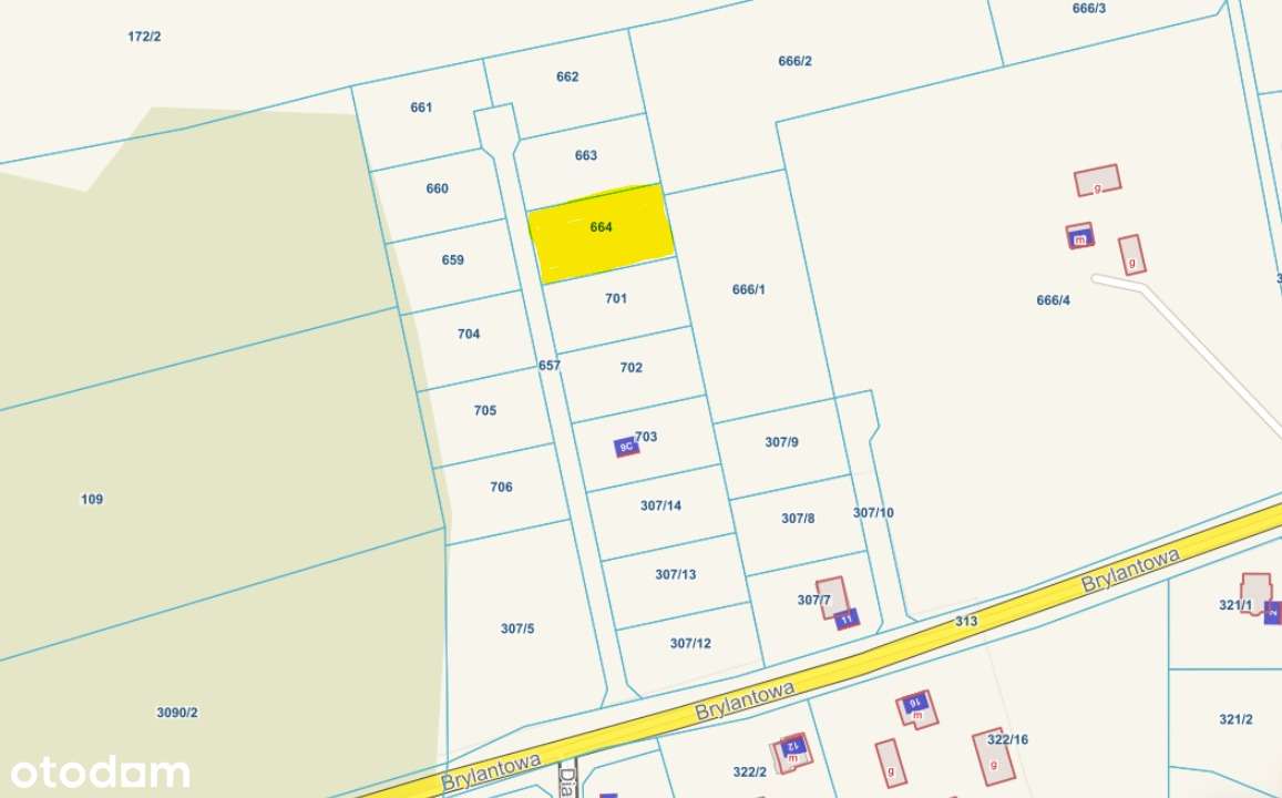 Działka budowlana 1068 m² w spokojnej wsi