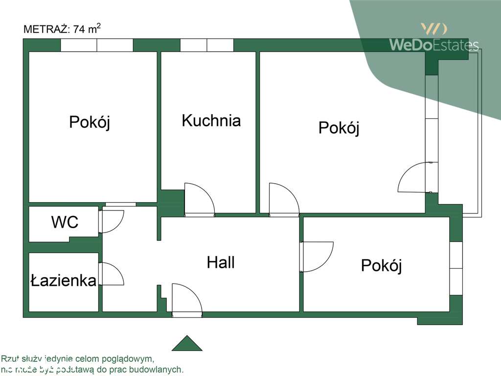 3 pokoje z możliwością przearanżowania na 4-17