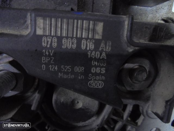 Alternador 078903016AB AUDI A6 AUDI A4 B6 2003 2.5TDI 4X4 180CV 4P PRETO BOSCH - 6