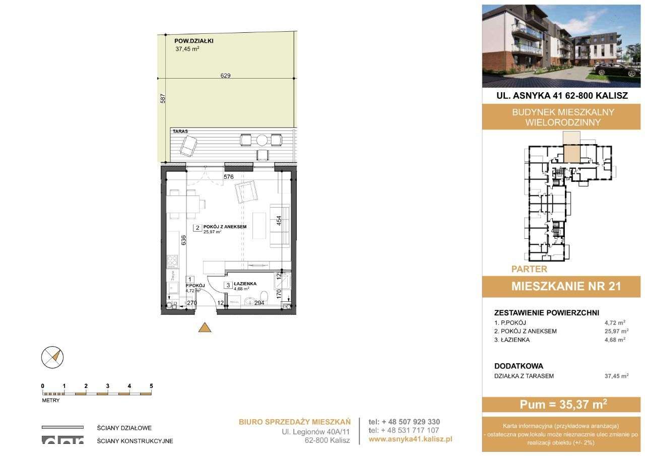 Mieszkanie nr 21 w Nowym Budynku Asnyka 41 - Pełny obrazek: 2/11