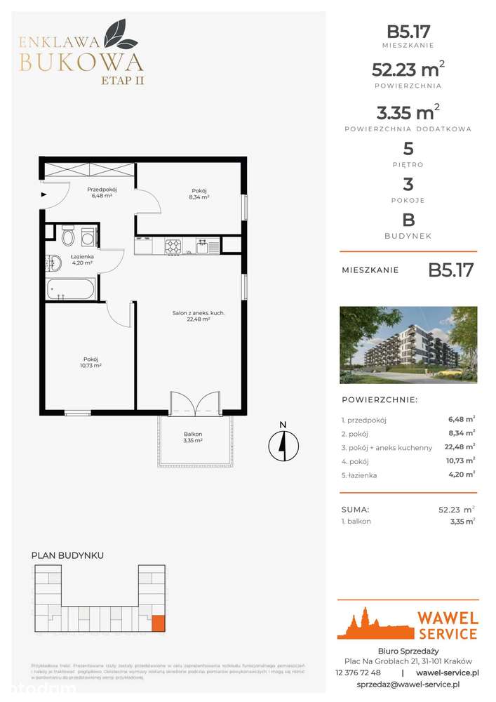 3-pokojowe mieszkanie 52m2 + balkon - Pełny obrazek: 2/8