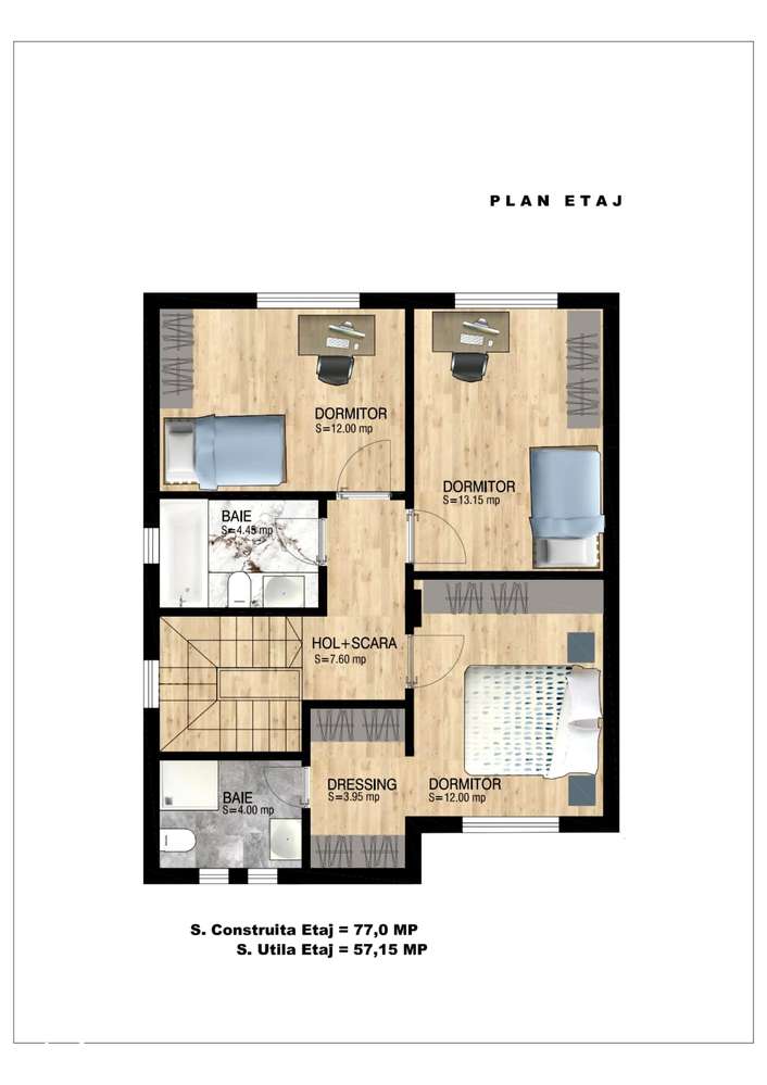 Casa vila  Bragadiru 5 camere 3 bai dormitor parter - Imagine principală: 5/20