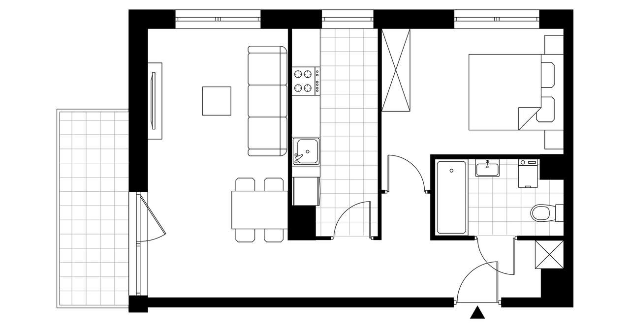 2-pokojowe mieszkanie 49m2 + balkon Bezpośrednio - Pełny obrazek: 3/8