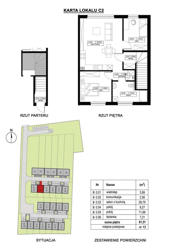 Mieszkanie na piętrze, 3 pokojowe z miejscem postojowym-2