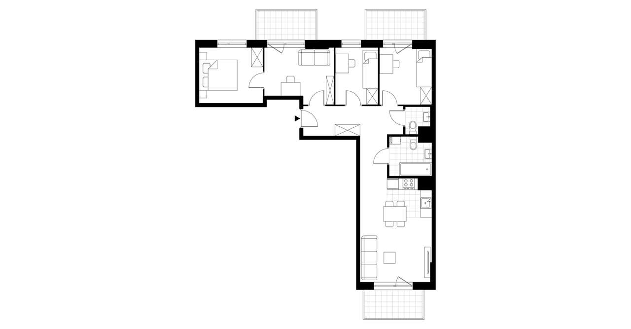 5-pokojowe mieszkanie 69m2 + 3 balkony - Pełny obrazek: 3/8