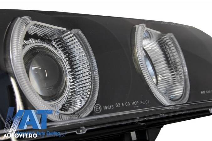 Faruri Angel Eyes BMW Seria 5 E39 Sedan Touring (1996-2003) Negre - 2