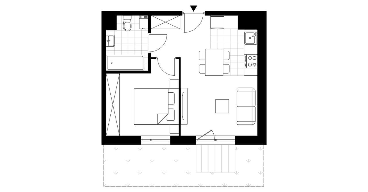2-pokojowe mieszkanie 36m2 + ogródek Bez Prowizji - Pełny obrazek: 3/7