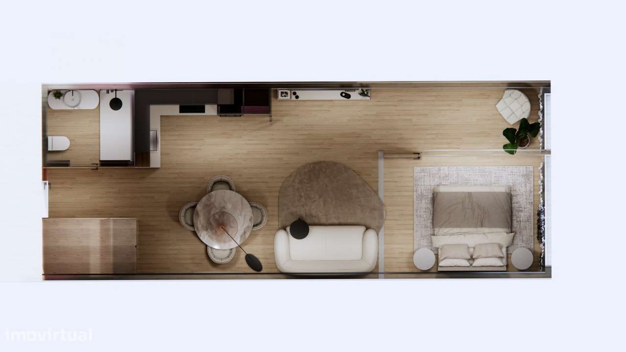 T1 Remodelado e Mobilado no Centro de Matosinhos - Grande imagem: 4/7