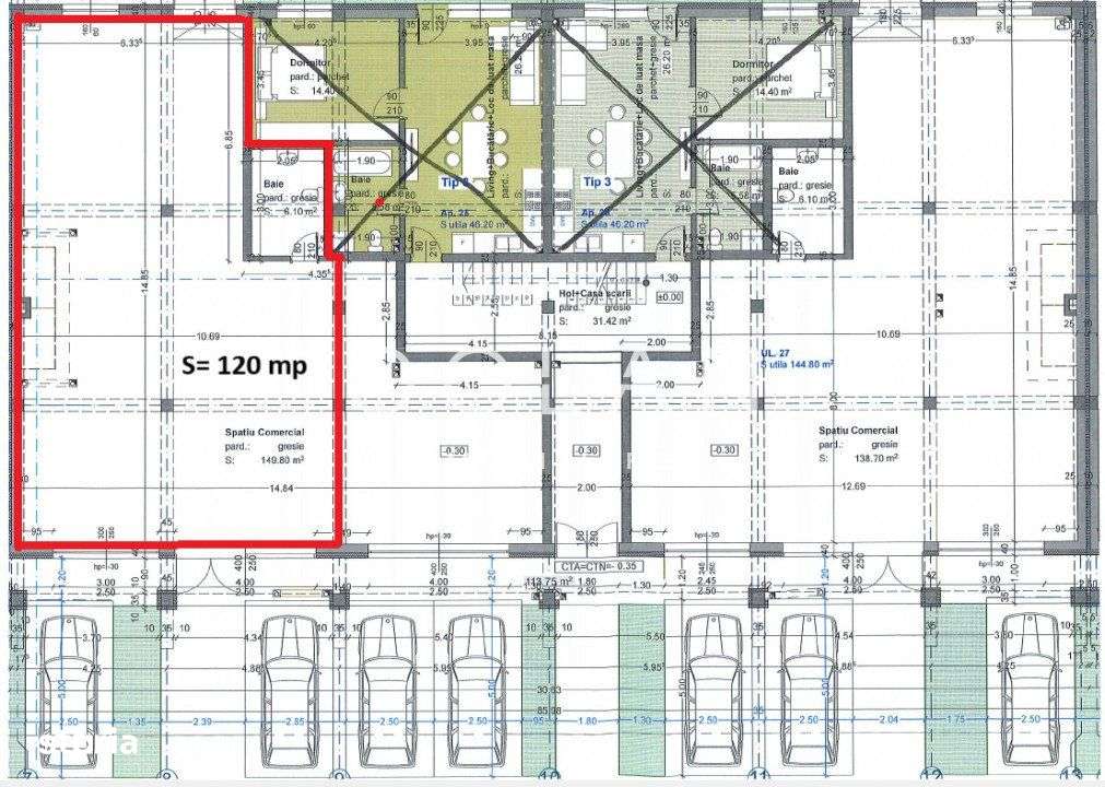 NOU- Spatiu comercial 122/mp- VITRINA 10m, Selimbar - Imagine principală: 3/4
