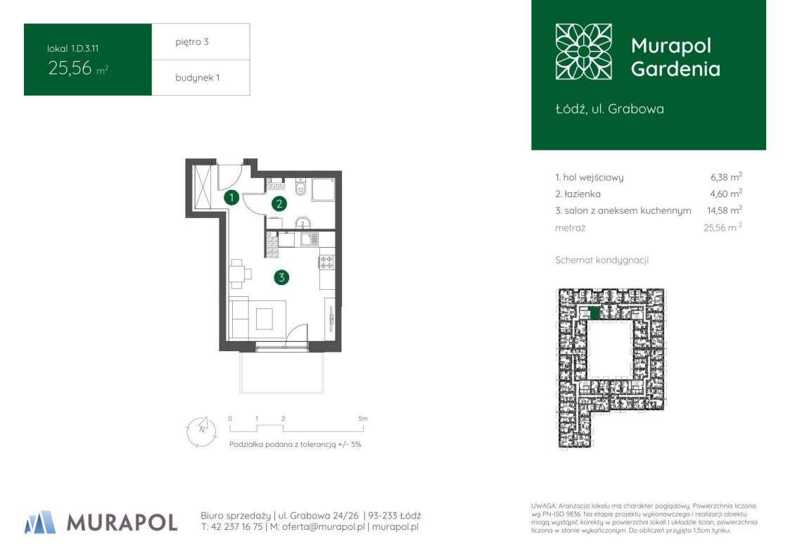 1-pokojowe mieszkanie 25m2 Bezpośrednio - Pełny obrazek: 2/5