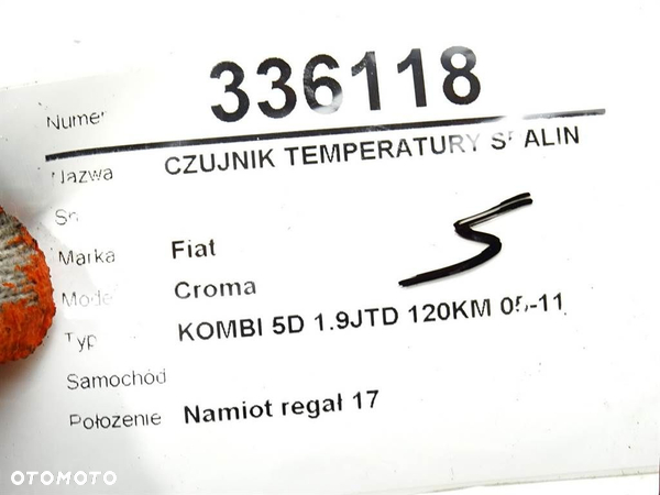 CZUJNIK TEMPERATURY SPALIN FIAT CROMA (194_) 2005 - 2022 1.9 D Multijet (194AXB1B) 88 kW [120 KM] - 6