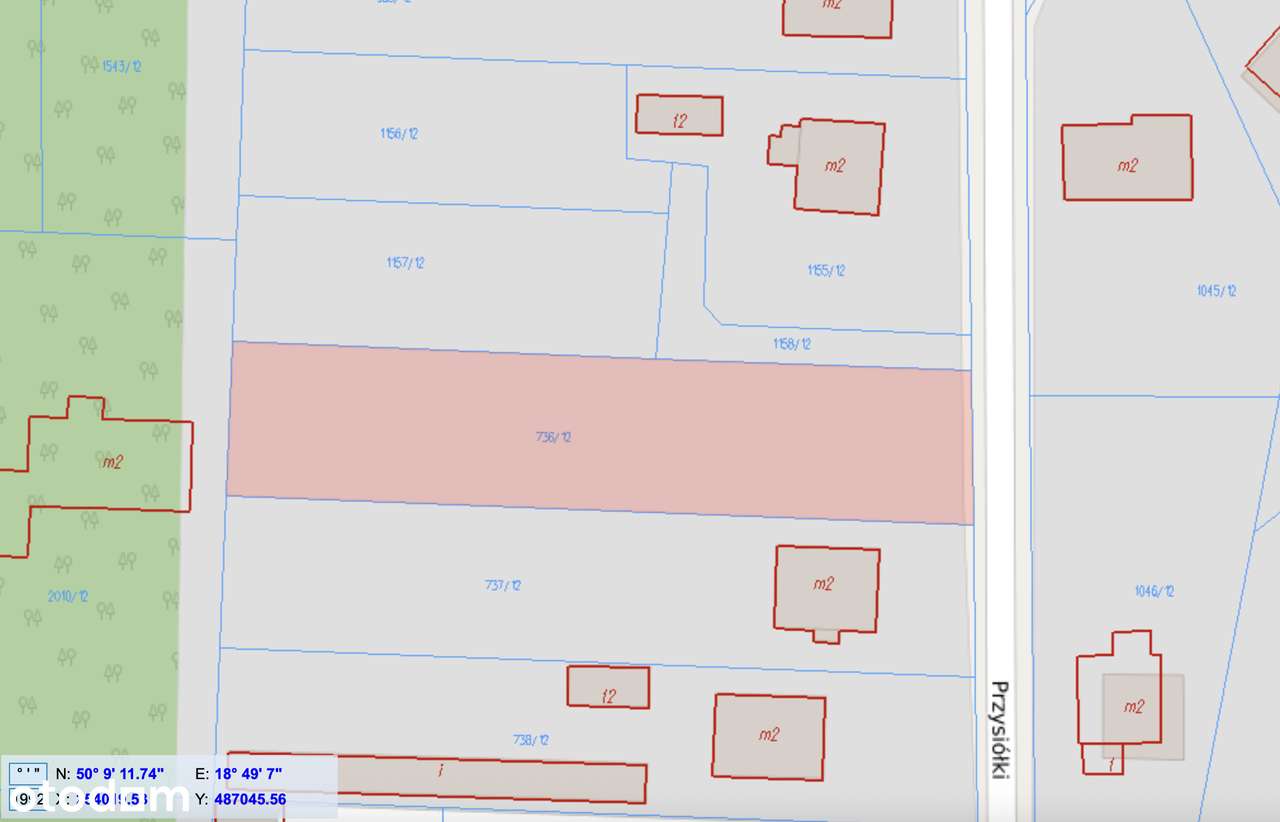 Działka budowlana 1367 m² | Łaziska Górne ul. Przysiółki !-1