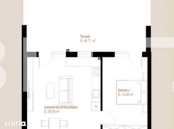 Apartament 2 camere, 53,35 mp + terasa 45,73 mp, zona Vivo