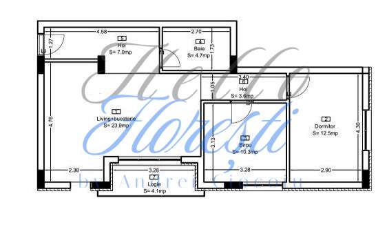 Apartament 3 camere 62mp, 4mp balcon, zona Teilor - Imagine principală: 5/5