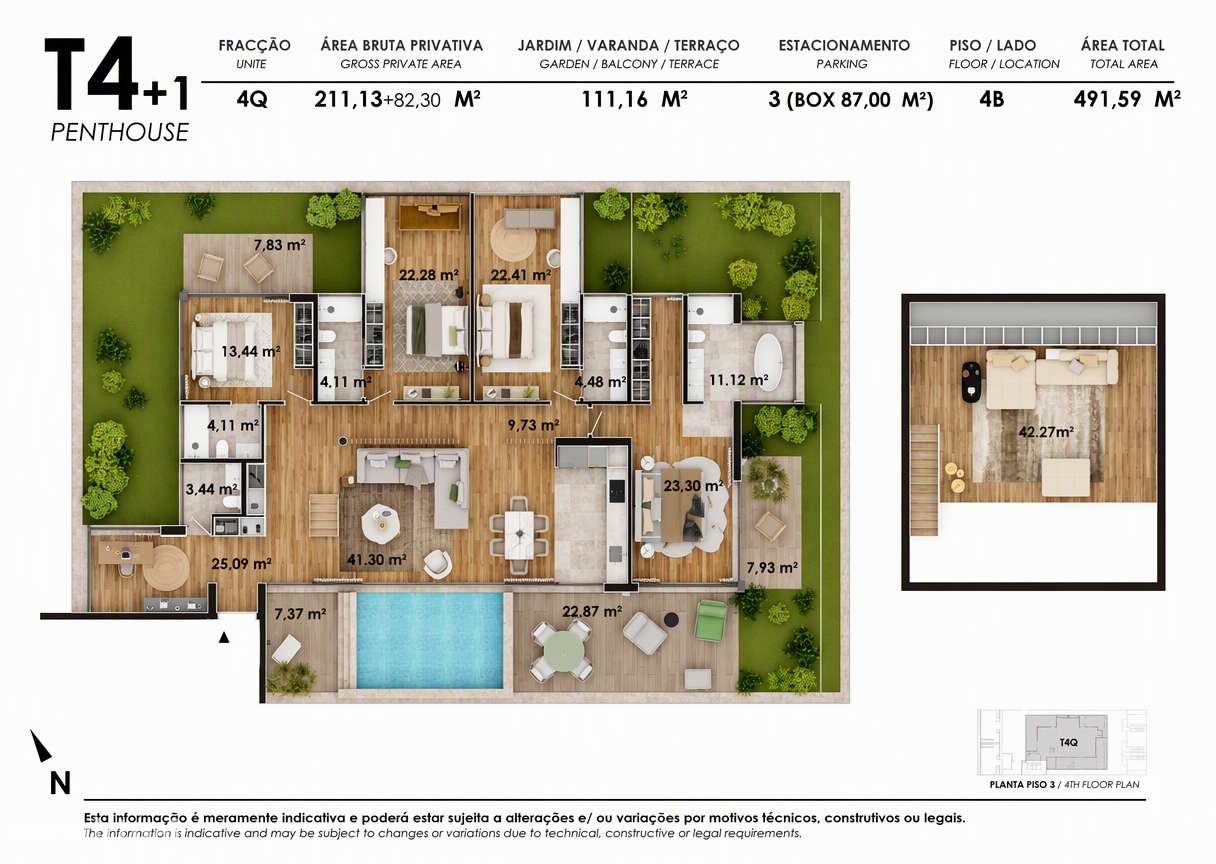 Penthouse T4+1 com Piscina Privativa Pharma Village | Alvalade, Lisboa-13