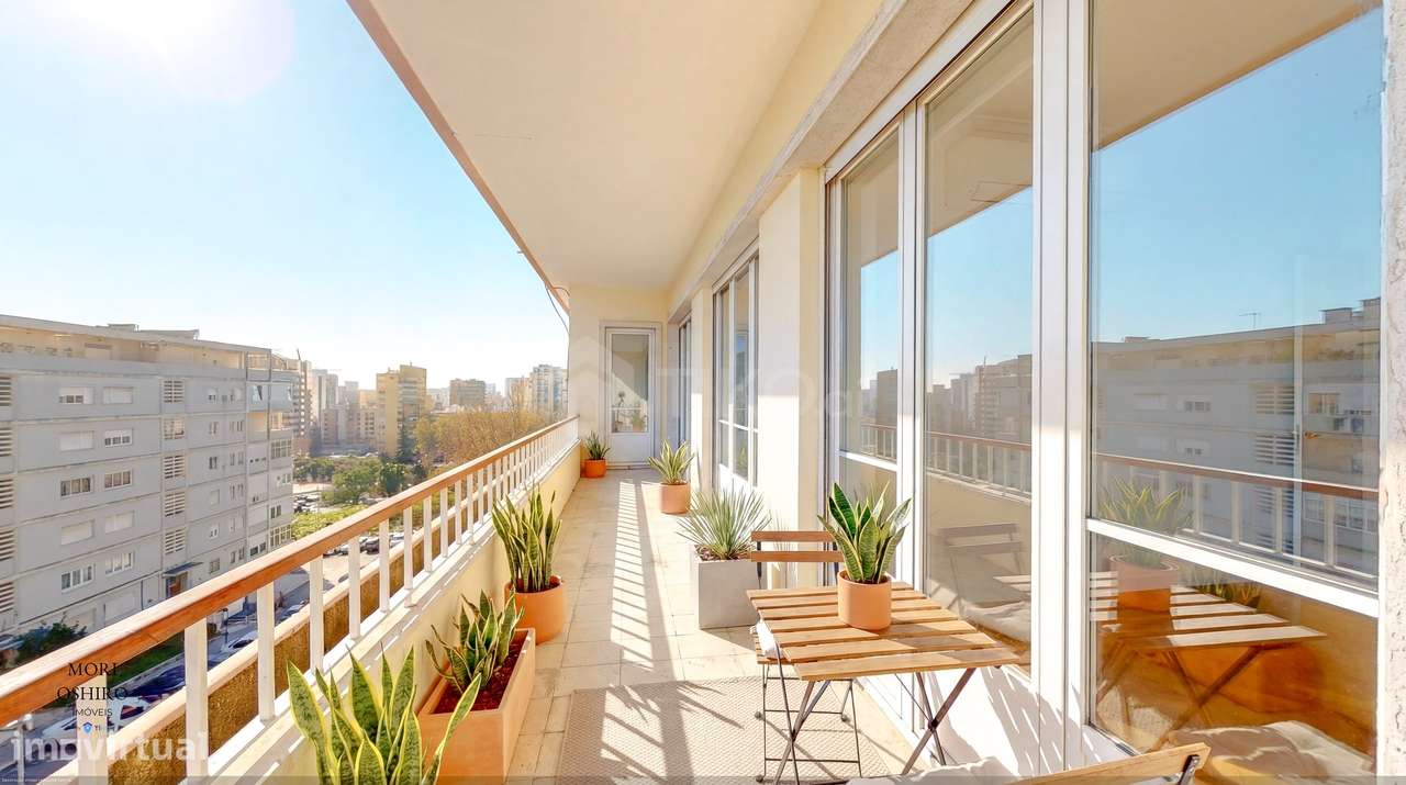 APARTAMENTO 5 ASSOALHADAS | VARANDA EM “L” PANORÂMICA | VISTA LISBOA E-17