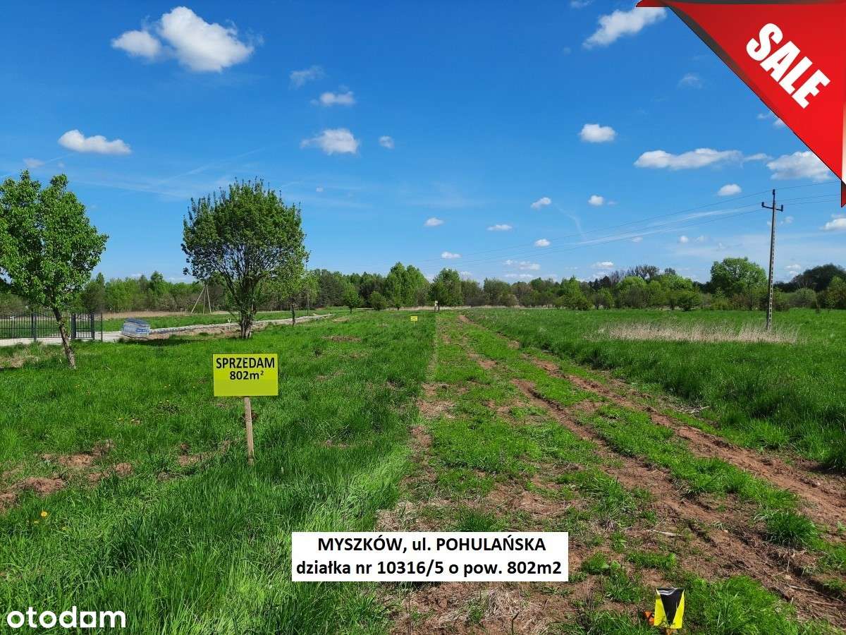Sale - 10% Myszków działka budowlana (plan) 802m2 cena tylko 88.900zł-0