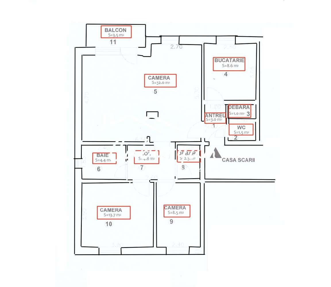 Ap cu 3 camere, 80mp utili+balcon, pivnita,renovat, Cal. Dumbravii-19
