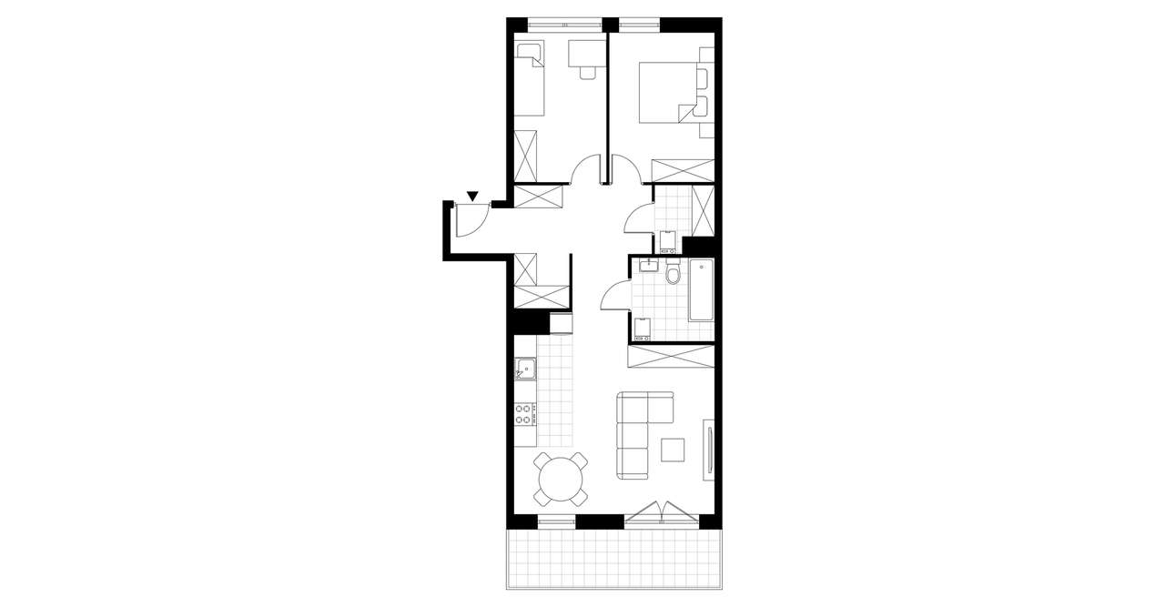 3-pokojowe mieszkanie 68m2 + balkon - Pełny obrazek: 3/8