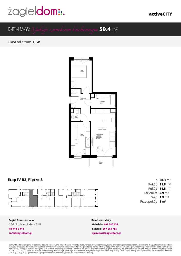 Active City | mieszkanie 3-pok. | B3_3_55 - Pełny obrazek: 2/7