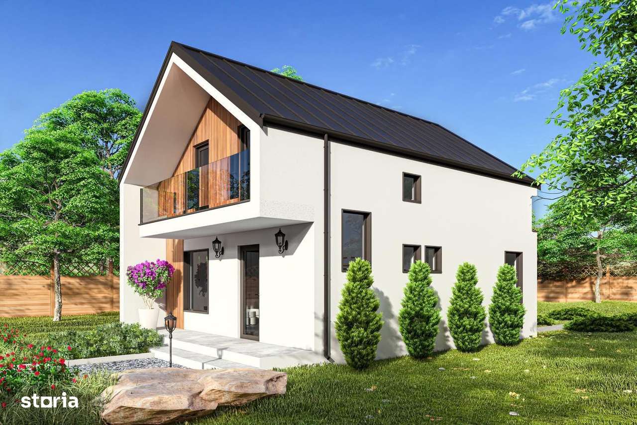 Casa individuala P+M - 4 camere - 2 bai - teren 324mp - Imagine principală: 1/3