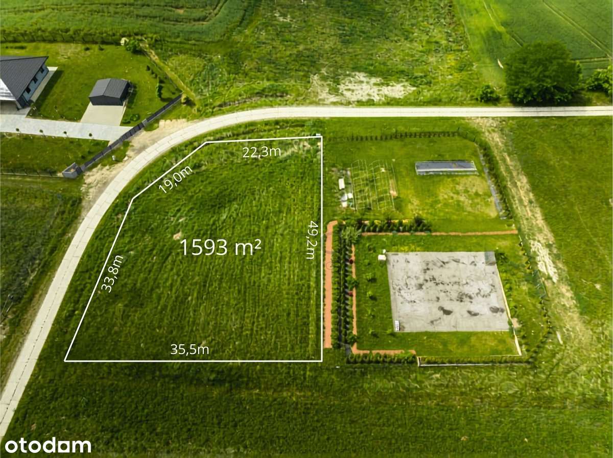 Działka budowlana 1593 m2 - Niekanin k. Kołobrzegu