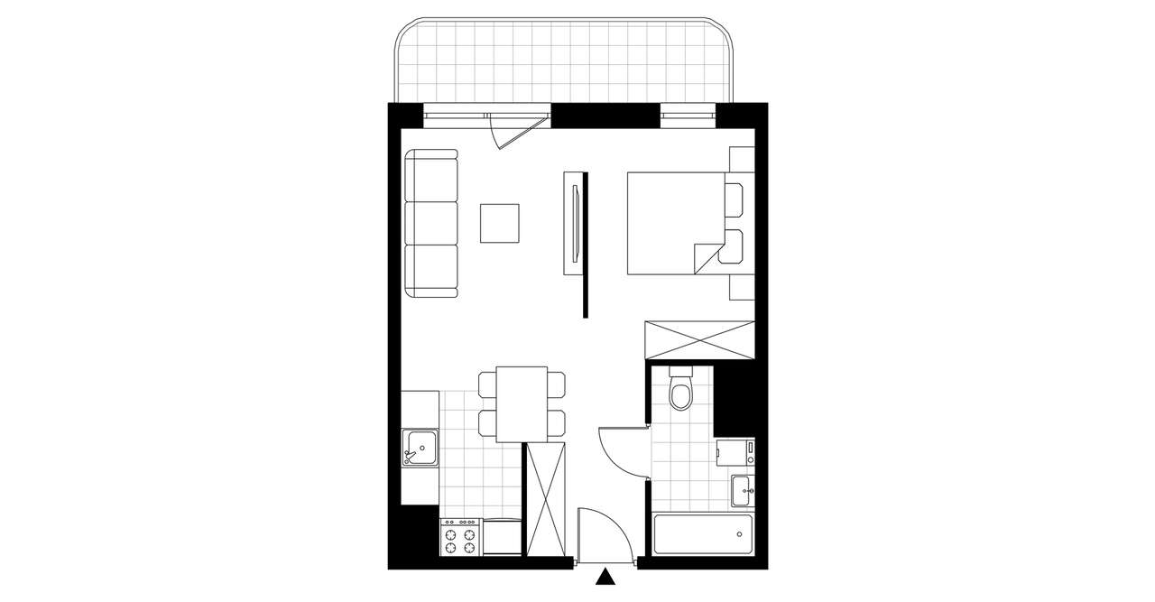 1-pokojowe mieszkanie 35m2 + balkon Bez Prowizji - Pełny obrazek: 3/8