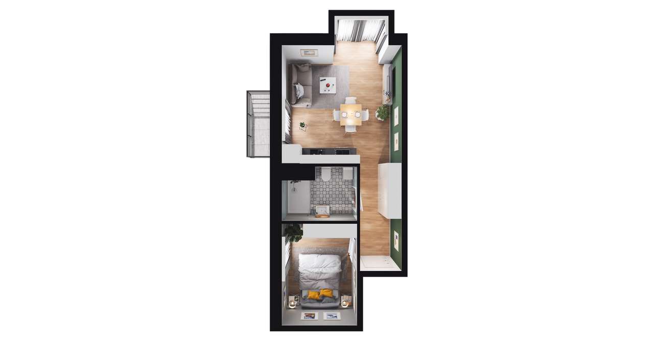 2-pokojowe mieszkanie 39m2 + balkon Bez Prowizji - Pełny obrazek: 3/9