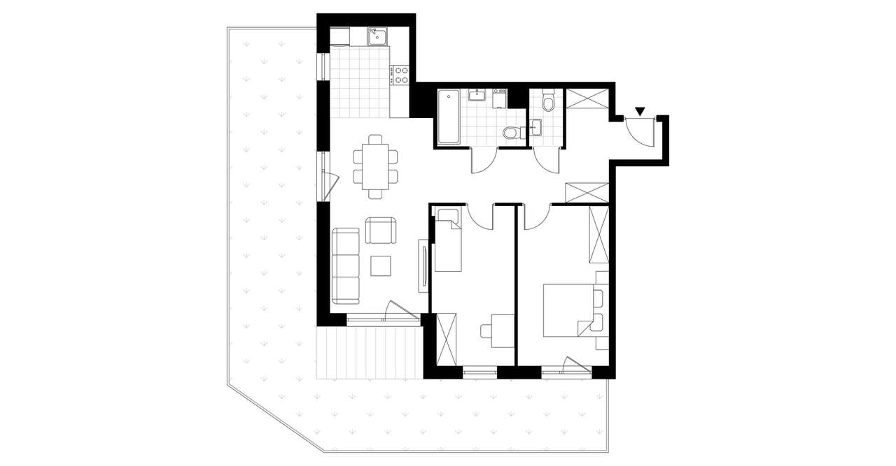 3-pokojowe mieszkanie 71m2 + ogródek Bezpośrednio - Pełny obrazek: 3/8