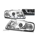 FARÓIS FRONTAIS LED TRU DRL ECE-R87 PARA AUDI A3 8L 96-00 CROMADO - 1