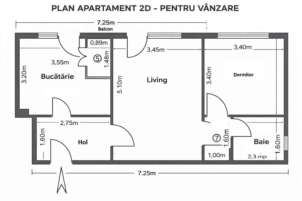 Apartament 2 camere | Etaj 1 | Micro 21 – Galați-9